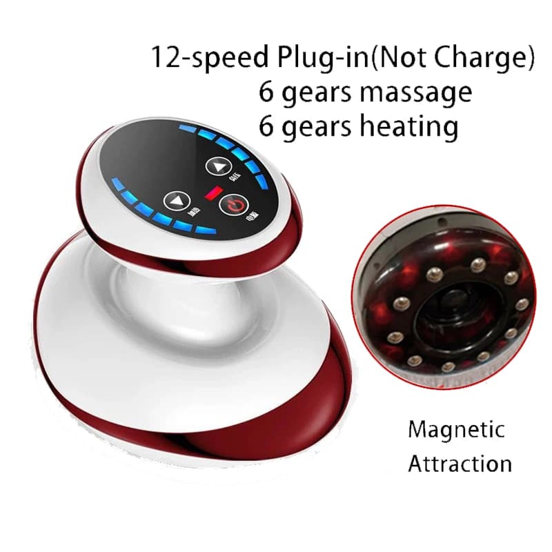 Home Electric Guasha Scraping Massage Cupping Body Massager Vacuum Cans Suction Cup Heating Fat Burner Anti-cellulite Massager — 7/9