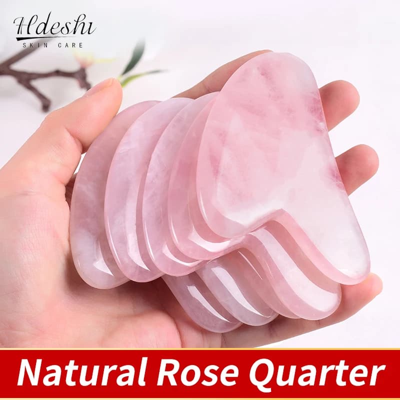 Ferramentas de massagem gua sha com pedra de jade natural para rosto, tratamento de aperto da pele, spa gua sha, rolo de massagem física gue che
