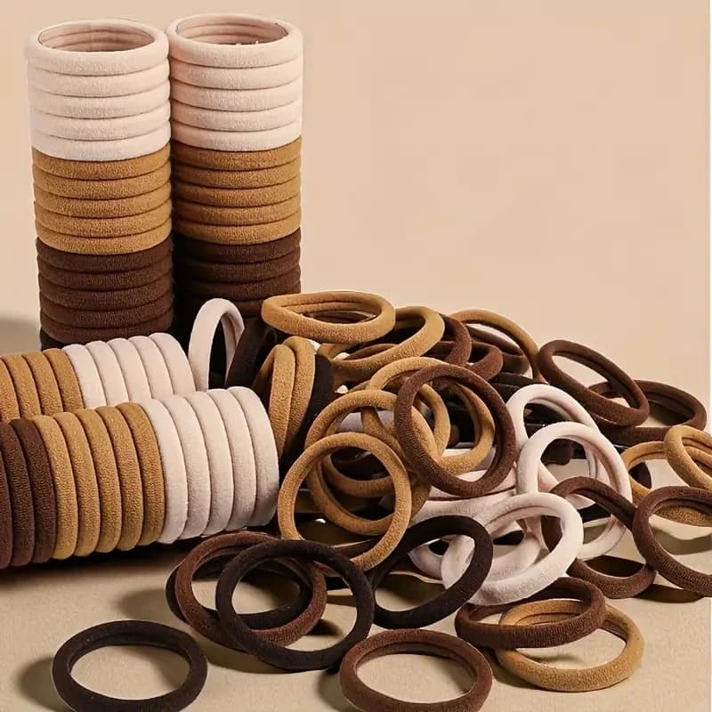 30 à 200 pièces d'accessoires pour cheveux pour femmes, bandeau basique, bandeau à nouer, élastique pour queue de cheval, en nylon, simple et tendance — 7/10
