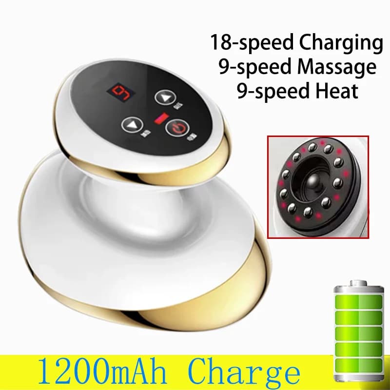 Home Electric Guasha Scraping Massage Cupping Body Massager Vacuum Cans Suction Cup Heating Fat Burner Anti-cellulite Massager — 9/9
