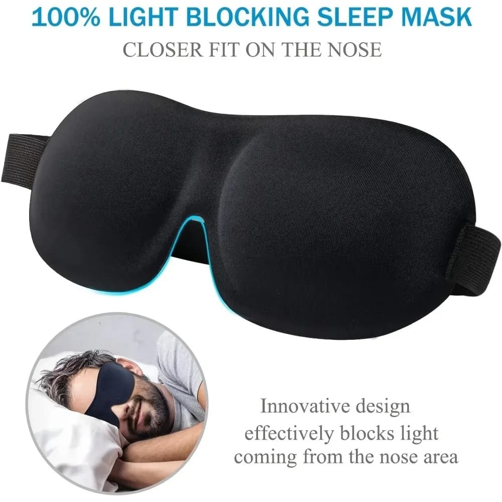3D Sleep Mask, Blindfold, Sleep Aid, Soft Memory Foam Eye Mask for Sleeping and Travel, Lightweight Sleep Mask, Eye Cover, Lightweight Style
