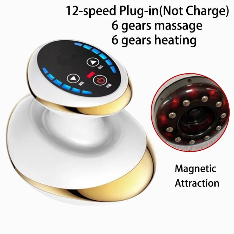 Home Electric Guasha Scraping Massage Cupping Body Massager Vacuum Cans Suction Cup Heating Fat Burner Anti-cellulite Massager — 8/9