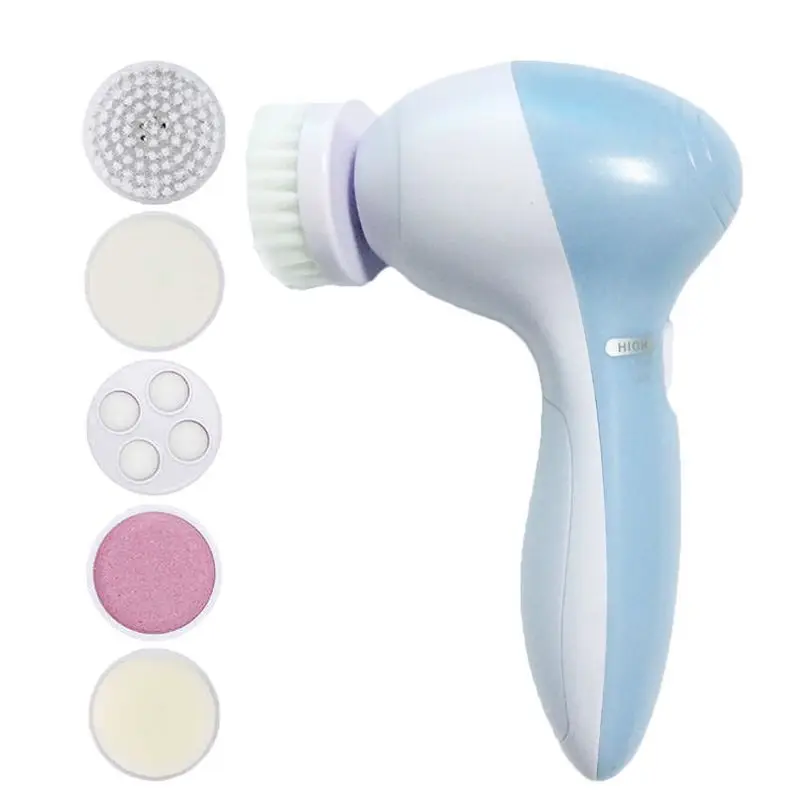 Limpiador facial eléctrico 5 en 1, cepillo de limpieza facial, lavadora, spa, cuidado de la piel, masajeador, libros para puntos negros, herramientas de limpieza facial — 8/9