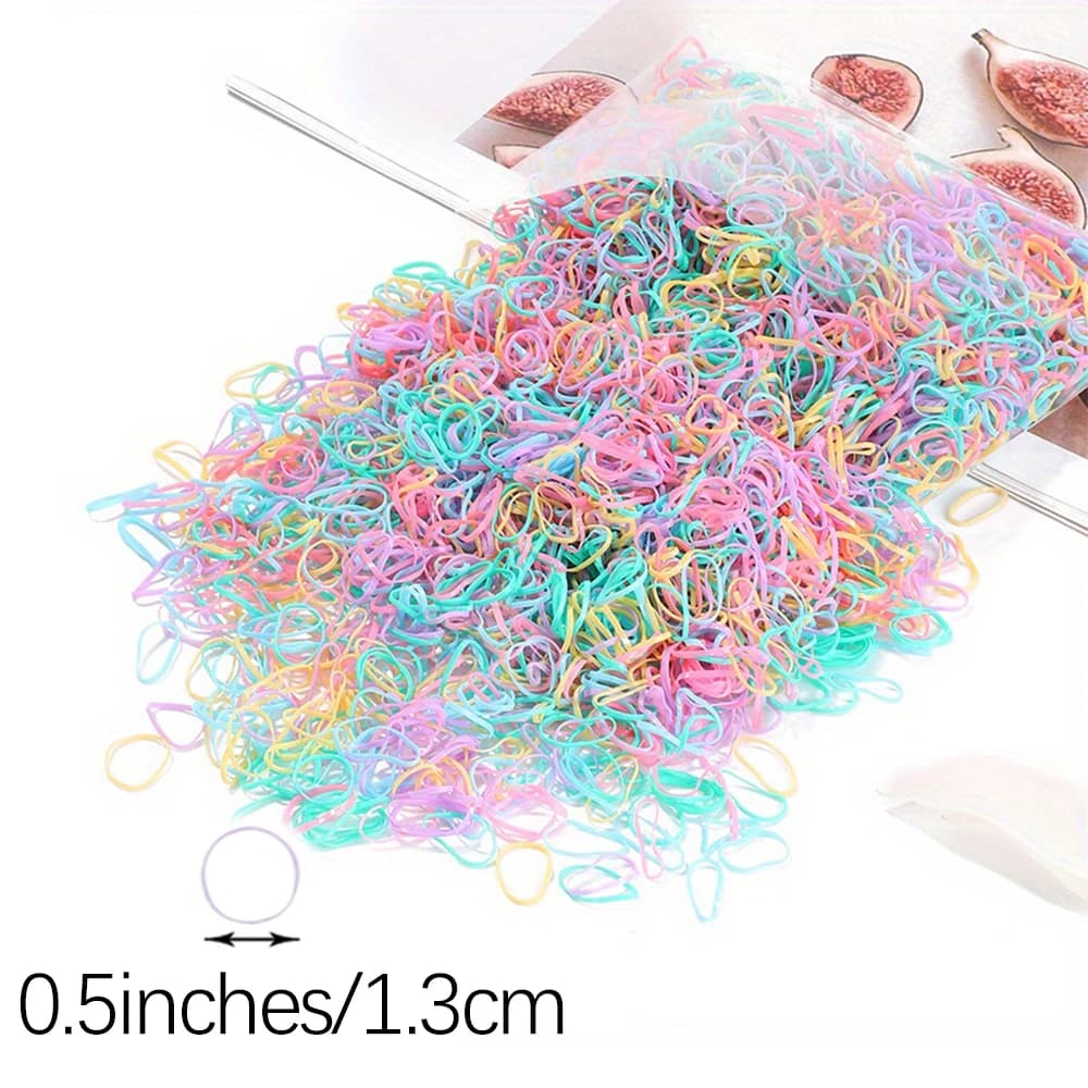Artificiel astique de poulet coloré pour filles, attaches pour cheveux, bande de sauna, porte-queue de cheval pour enfants, accessoires pour cheveux, 500 pièces, 1000 pièces, 2000 pièces — 6/10