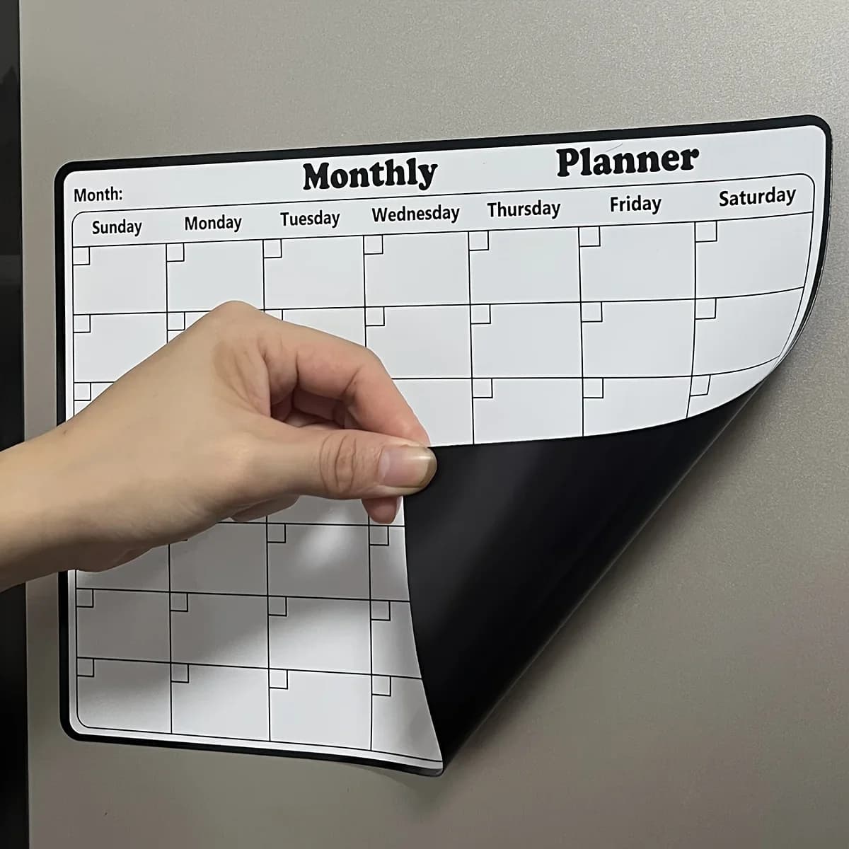 Réfrigérateur magnétique effaçable à sec calendrier planificateur mensuel tableau blanc enregistrement tableau d’affichage bloc-notes aimants de réfrigérateur décor de cuisine