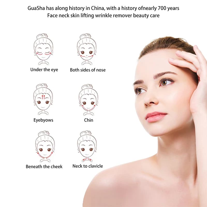 Ferramentas de massagem gua sha com pedra de jade natural para rosto, tratamento de aperto da pele, spa gua sha, rolo de massagem física gue che — 4/7