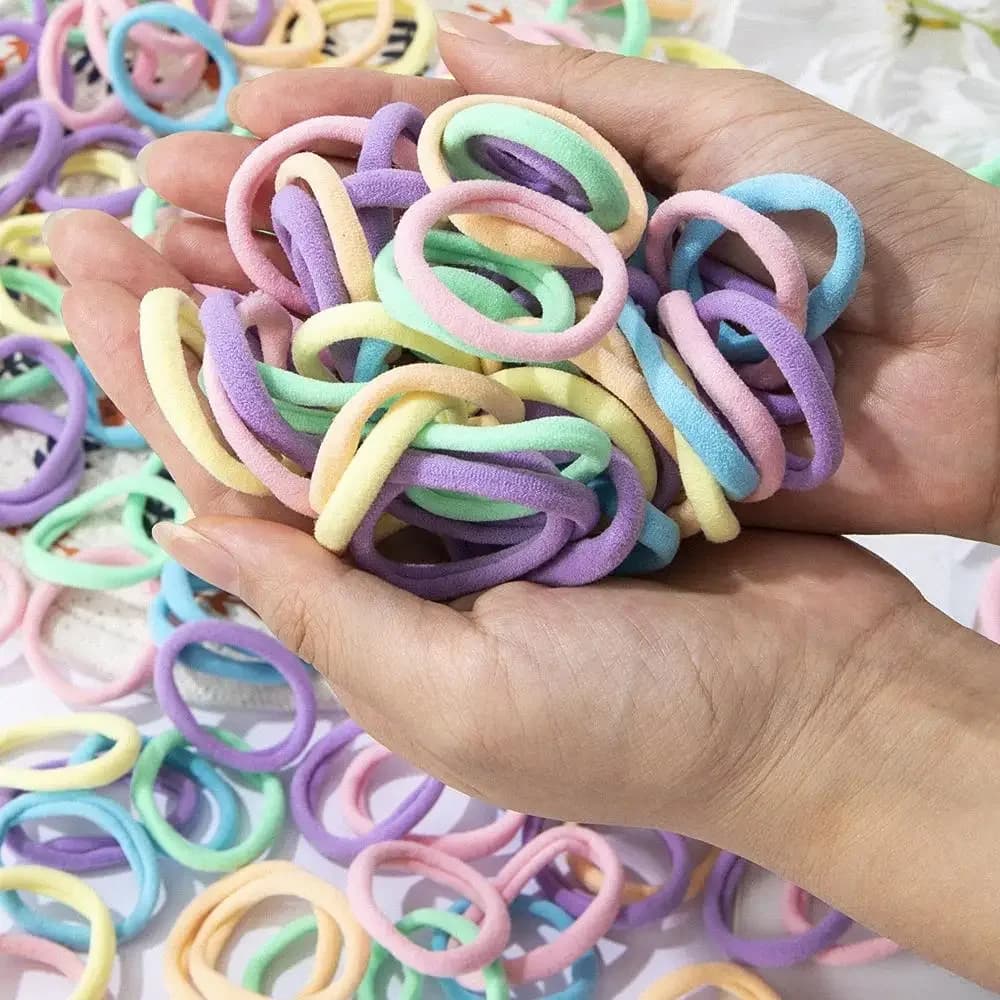 30 à 200 pièces d'accessoires pour cheveux pour femmes, bandeau basique, bandeau à nouer, élastique pour queue de cheval, en nylon, simple et tendance — 6/10