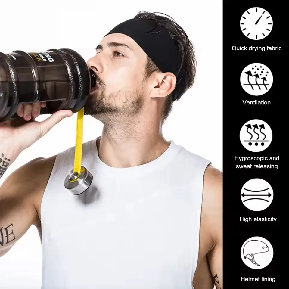 Bandeaux de sport élastiques, coiffure d'absorption de la sueur, bandeau d'entraînement à séchage rapide, antidérapant, respirant, pour Yoga, course à pied — 2/10