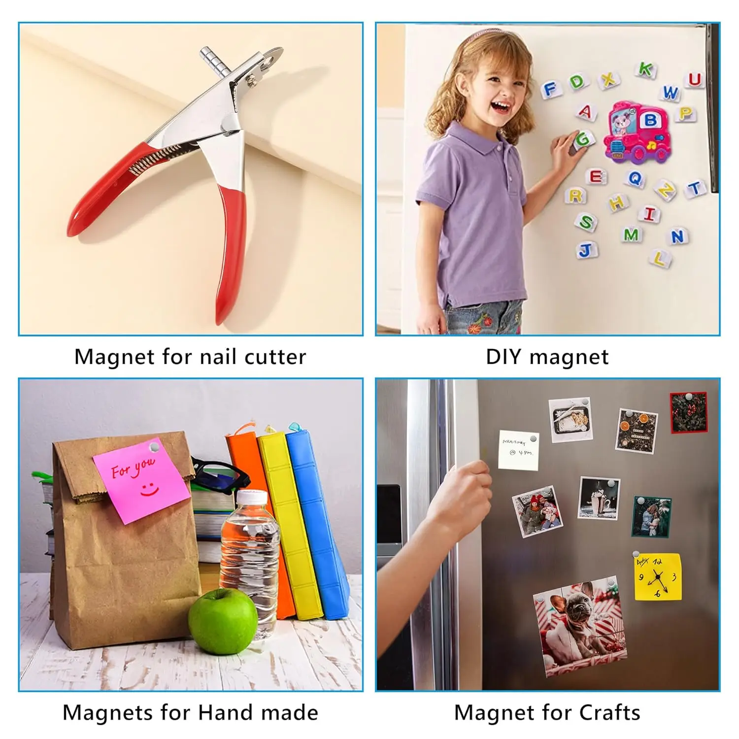 Petits aimants, 4 tailles différentes, petits aimants, mini aimants pour réfrigérateur, aimant de bricolage, multi-usage pour le bureau, l'artisanat et les aimants scientifiques — 3/6