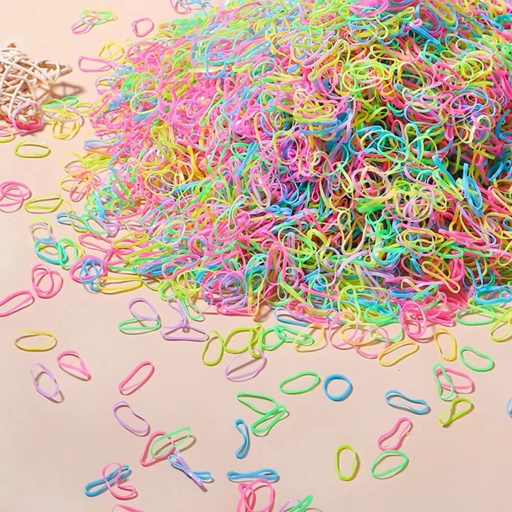 Artificiel astique de poulet coloré pour filles, attaches pour cheveux, bande de sauna, porte-queue de cheval pour enfants, accessoires pour cheveux, 500 pièces, 1000 pièces, 2000 pièces — 7/10