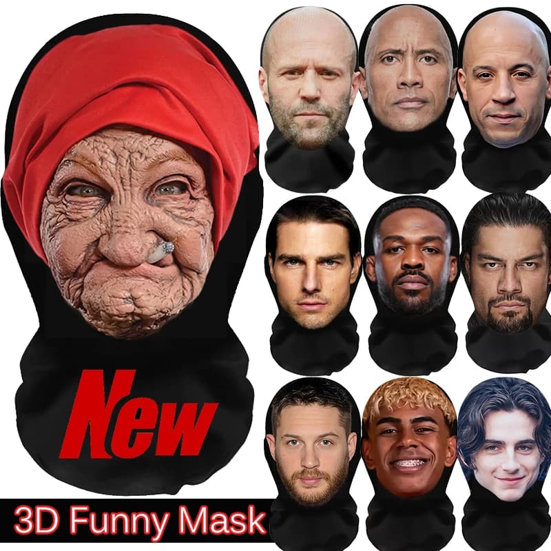 Nouveau Masque d'Halloween 2026 pour Cosplay, Jeu de Rôle, Costumes de Mascarade, Déguisements, Masques Réalistes de Célébrités, Cagoule