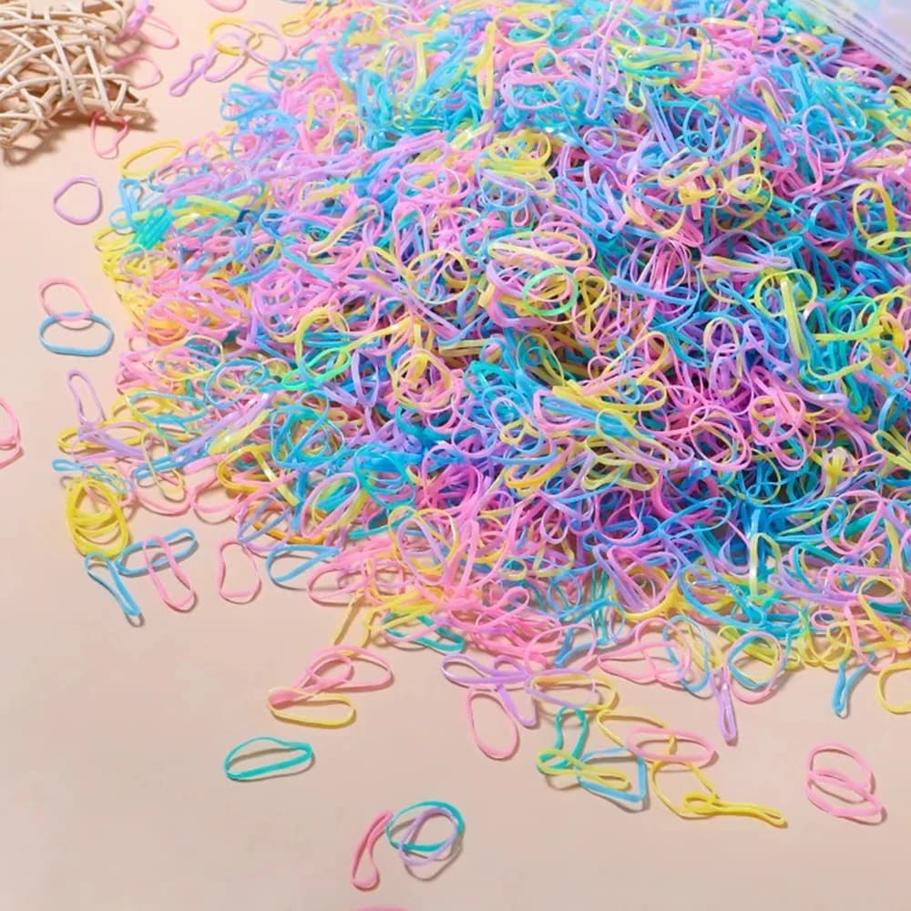 Artificiel astique de poulet coloré pour filles, attaches pour cheveux, bande de sauna, porte-queue de cheval pour enfants, accessoires pour cheveux, 500 pièces, 1000 pièces, 2000 pièces — 8/10