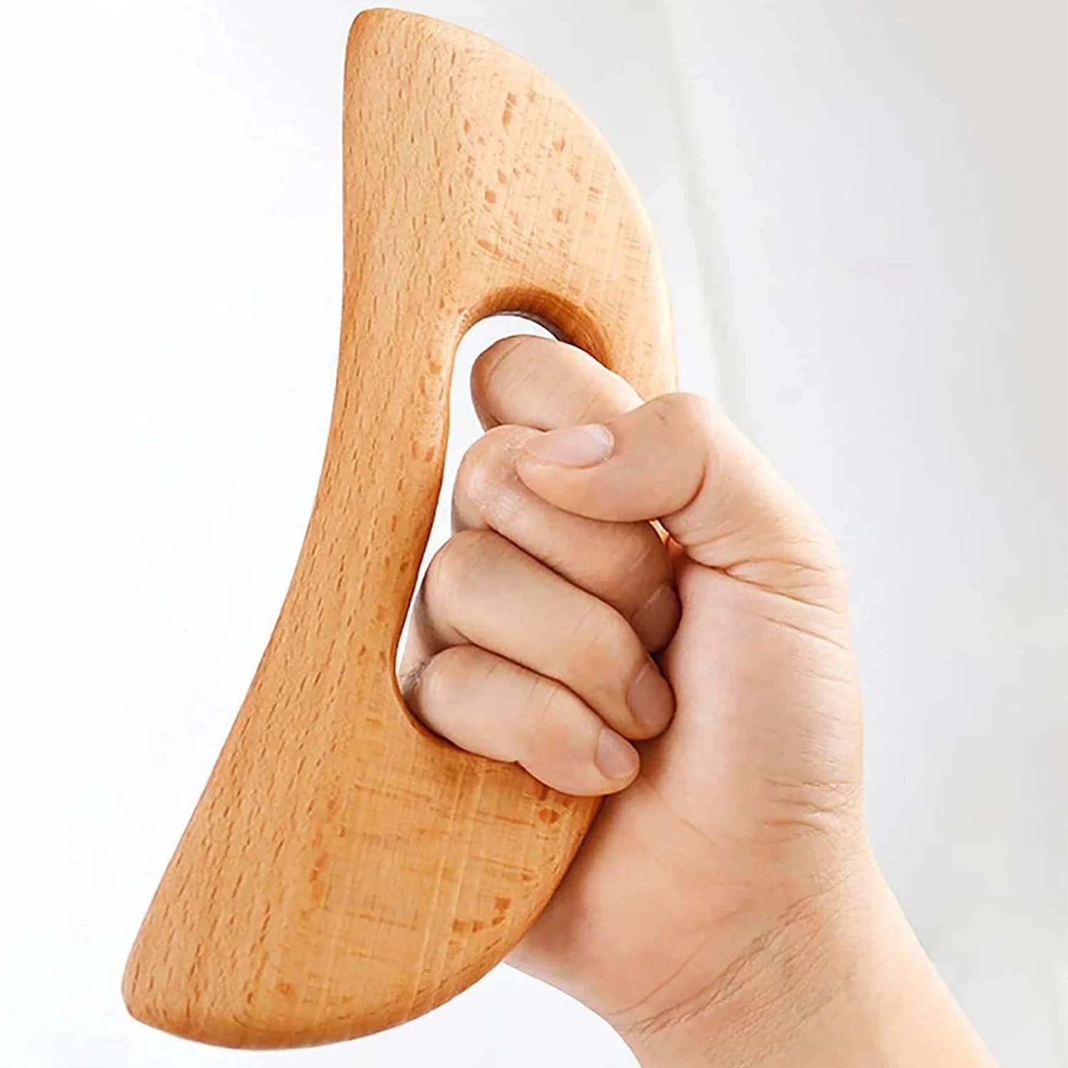 Massageador de celulite de madeira natural, ferramenta gua sha completa para raspagem muscular e massagem nas costas, cuidados com a madeira — 2/7
