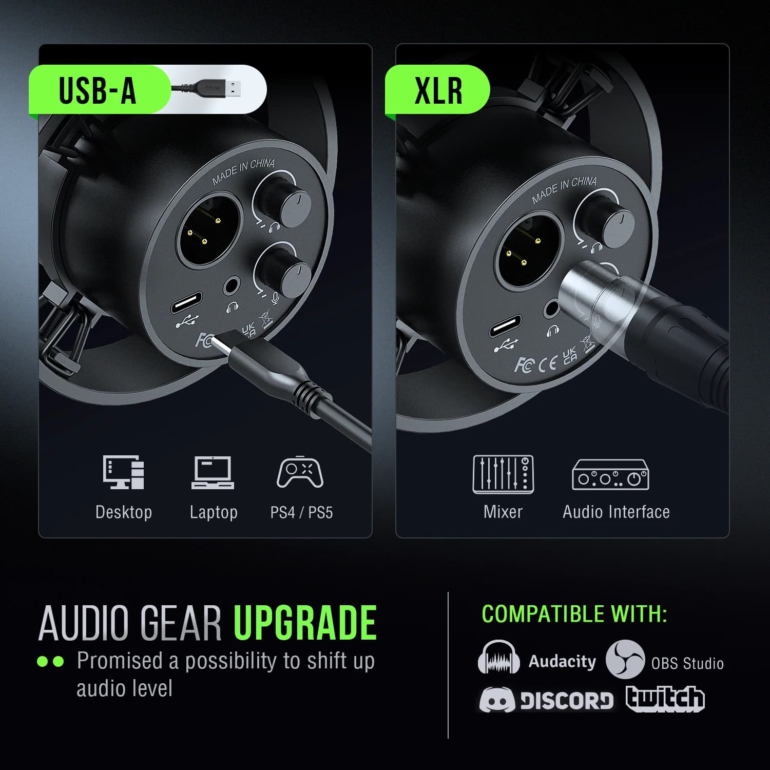 FIFINE Micrófono dinámico USB/XLR con soporte antigolpes, silencio táctil, conector para teléfono de sauna, control de volumen, PC o tarjeta de sonido estática, K688 — 3/9
