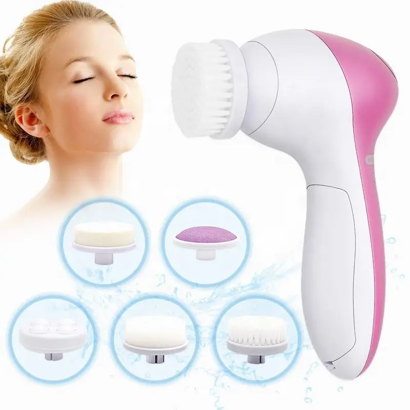 Nettoyeur facial électrique 5 en 1, brosse de nettoyage du visage, machine de lavage, spa, soins de la peau, masseur, livres de points noirs, outils de nettoyage du visage