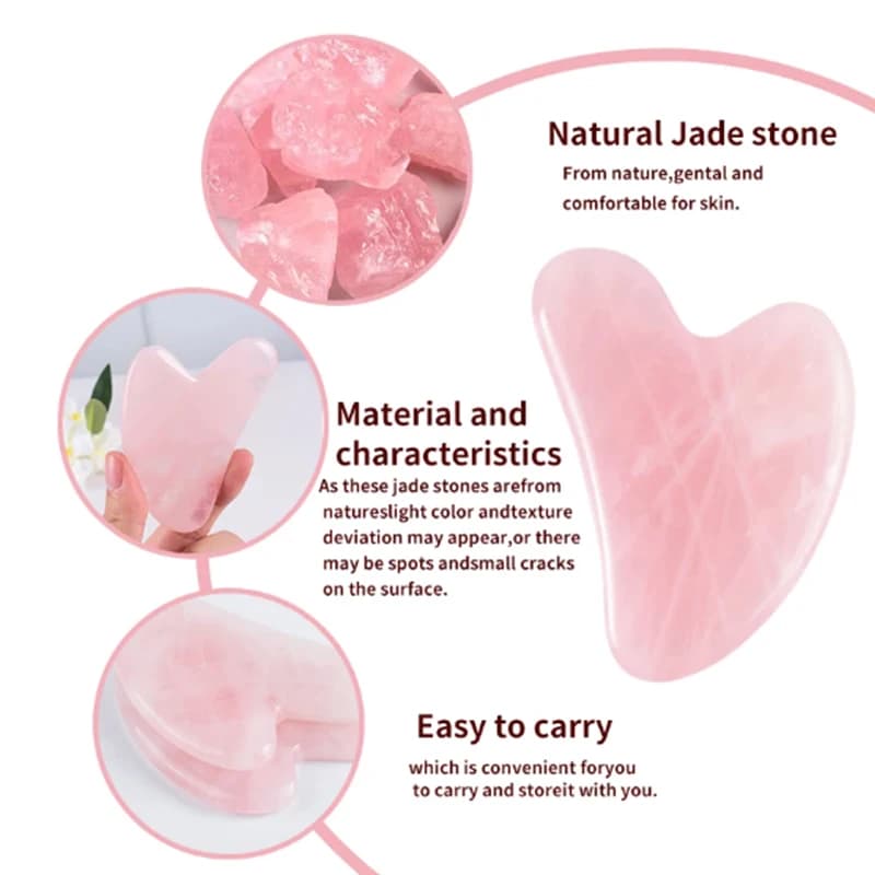 Ferramentas de massagem gua sha com pedra de jade natural para rosto, tratamento de aperto da pele, spa gua sha, rolo de massagem física gue che — 5/7