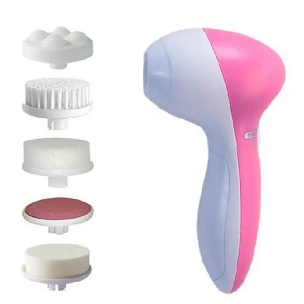Limpiador facial eléctrico 5 en 1, cepillo de limpieza facial, lavadora, spa, cuidado de la piel, masajeador, libros para puntos negros, herramientas de limpieza facial — 7/9