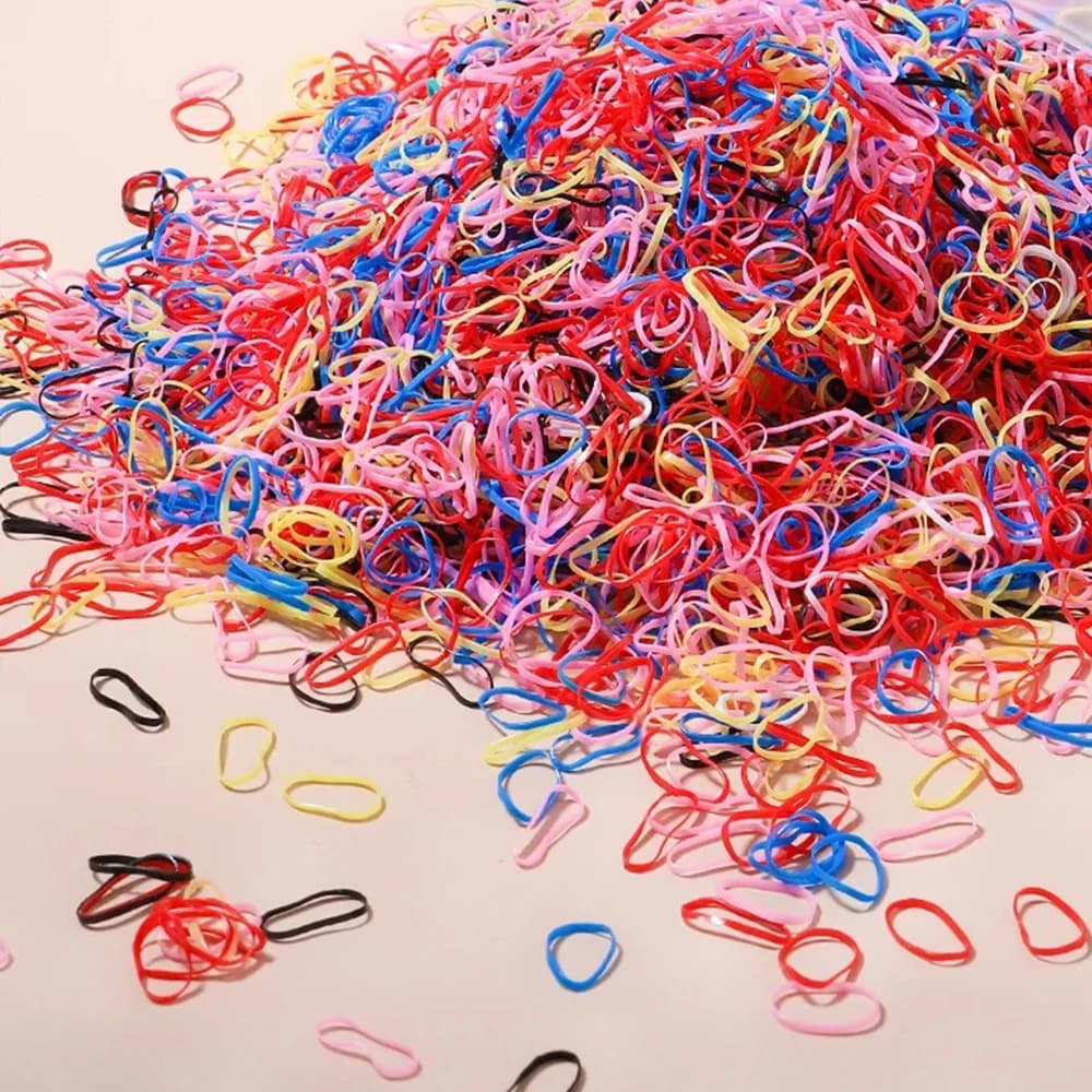 Artificiel astique de poulet coloré pour filles, attaches pour cheveux, bande de sauna, porte-queue de cheval pour enfants, accessoires pour cheveux, 500 pièces, 1000 pièces, 2000 pièces — 9/10