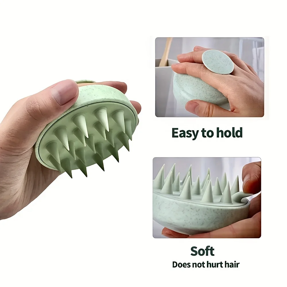 1 pièce Brosse de massage en silicone pour shampoing et corps, Brosse de douche, Outil de coiffure pour salon, Peigne de massage du cuir chevelu, Peigne de lavage des cheveux — 5/10