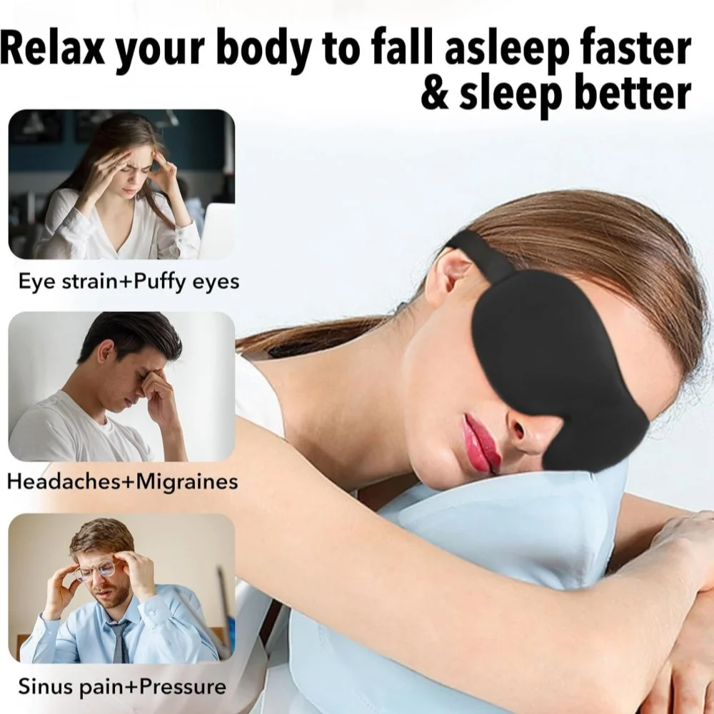 3D Sleep Mask, Blindfold, Sleep Aid, Soft Memory Foam Eye Mask for Sleeping and Travel, Lightweight Sleep Mask, Eye Cover, Lightweight Style — 4/6