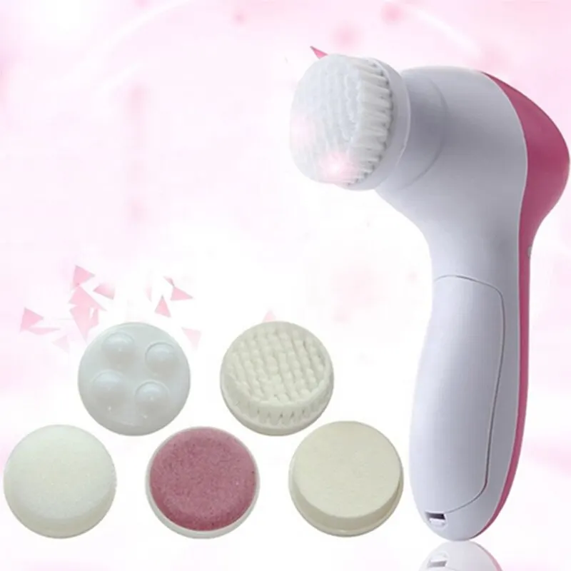 Limpiador facial eléctrico 5 en 1, cepillo de limpieza facial, lavadora, spa, cuidado de la piel, masajeador, libros para puntos negros, herramientas de limpieza facial — 6/9
